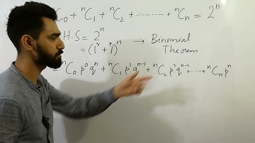 Prove nC0+nC1+nC2+.....+nCn=2^n | Combination | Statistics Tutor