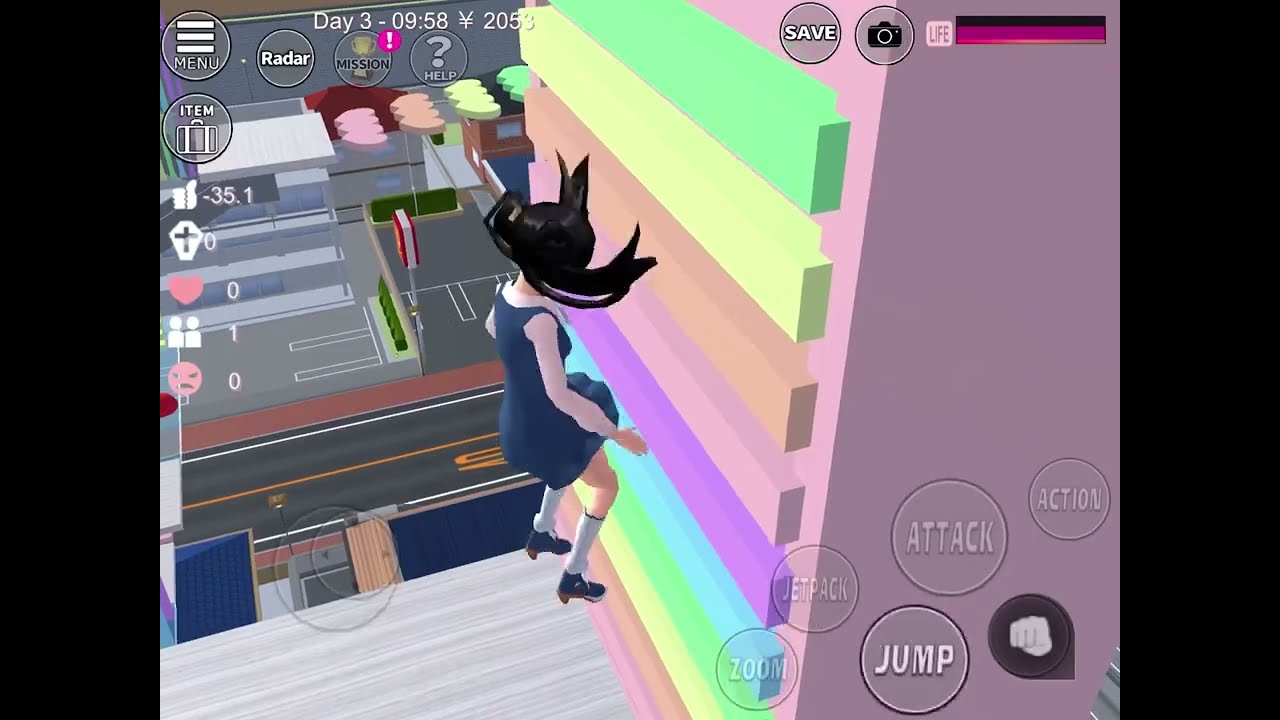 打卡彩虹🌈跑酷#樱校模拟器