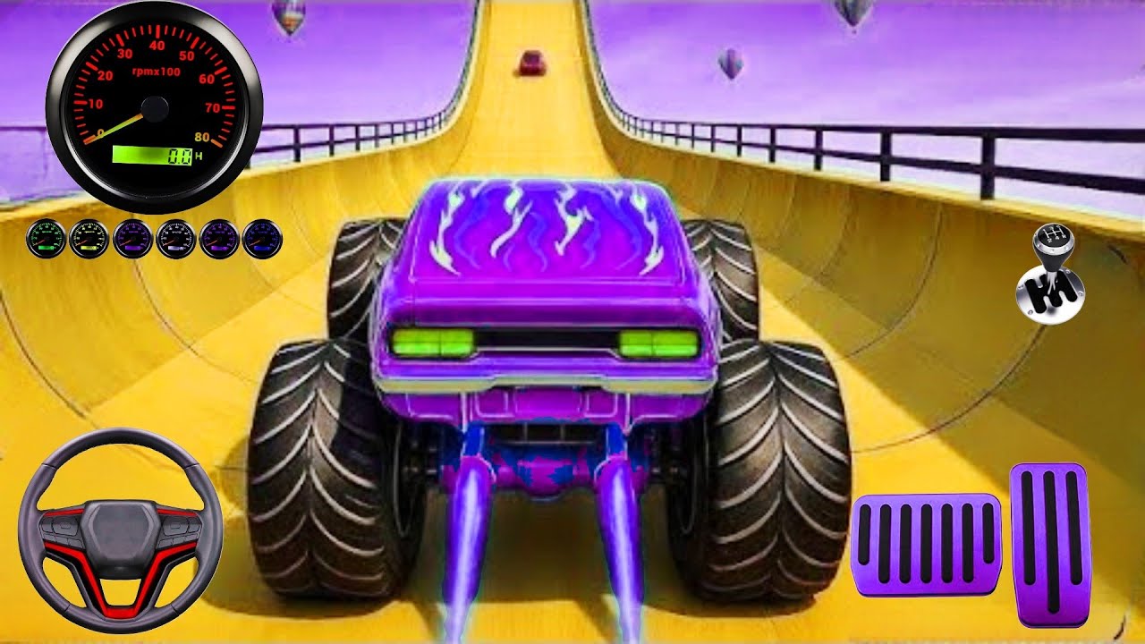 Monster Truck Mega Ramp Racing GT-Extreme Game Play 2025 ‎⁨