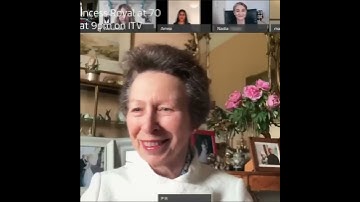 Princess Anne teaches Queen Elizabeth II how to use a video link