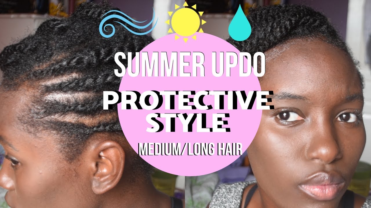 Easy Updo For The Summer Protective Styling Natural Hair Youtube
