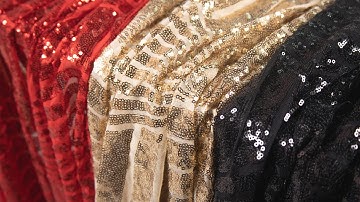 [OneYard] Striped Geometric Bombshell Sequin Fabric by the Yard 30005