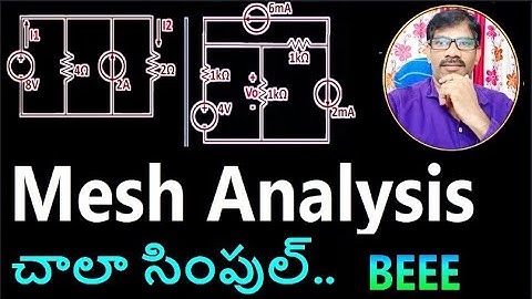 Mesh Analysis In Telugu - Solved Problem- BEEE-Telugu |Journey with Joga Rao |