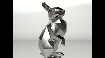 Template for DIY metal sculpture, Pattern of Bunny low poly model in DXF and PDF Format Blueprints