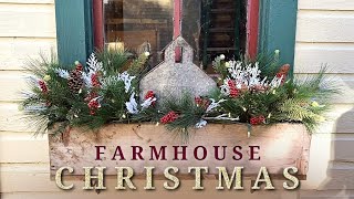 Farmhouse Christmas Window Boxes - How To Decorate Window Boxes For Christmas - Christmas Decorating