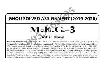 MEG-3 Solved Assignment 2019-20