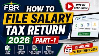 How to File Salary Tax Return 2026 (Part-I) | FBR Income Tax Return Filling 2026 | FBR Tax Return