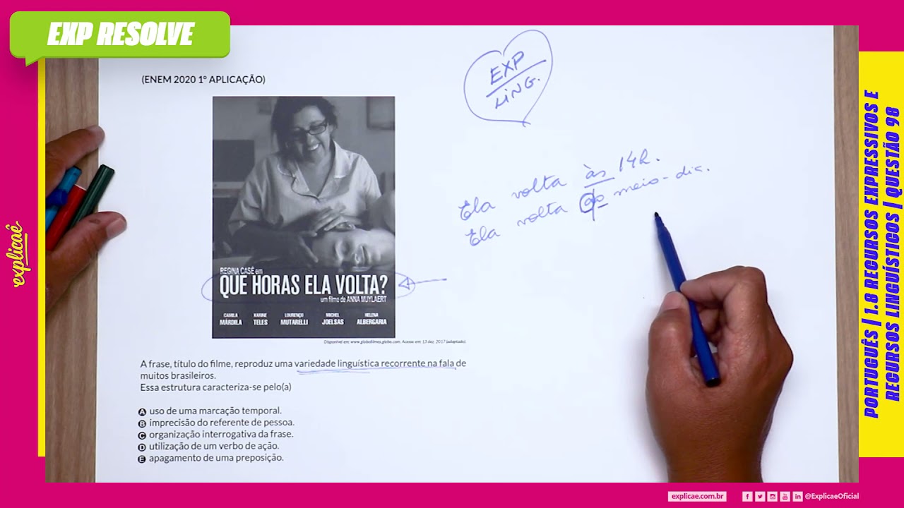 A FRASE, TÍTULO DO FILME, REPRODUZ UMA VARIEDADE(...) | RECURSOS EXPRESSIVOS E RECURSOS LINGUÍSTICOS