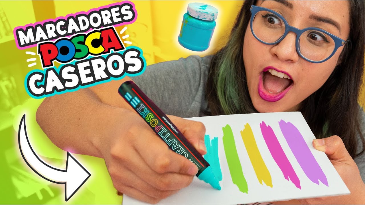 CÓMO HACER MARCADORES POSCA CASEROS *Fácil* 🌈 Craftingeek 