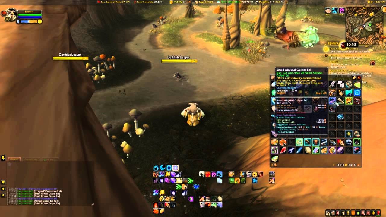 Warlords of Draenor Fishing Dailies Abyssal Gulper Eel