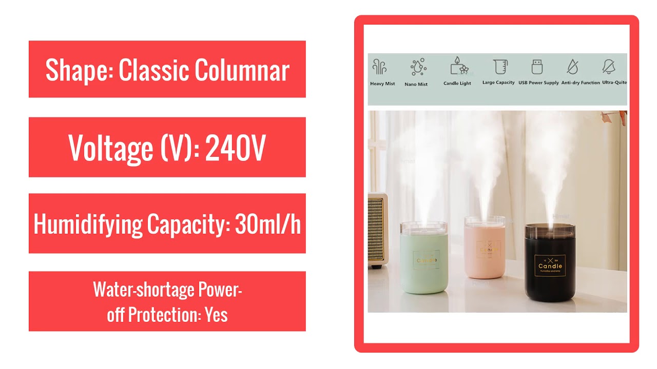 Best Diffuser Candle Car-Purifier Mist-Maker Essential-Oil Soft-Light Aroma Ultrasonic Anion