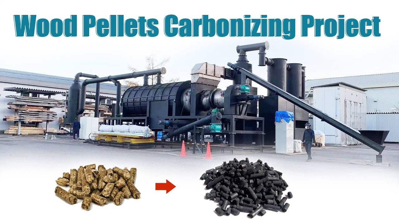 2022 NEW Bio-char Making Machine  Wood Pellets Charcoal Carbonizing  Furnace Testing Video 