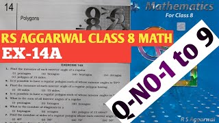 Rs Aggarwal Class 8 Math|Ex-14A|Polygons|Q-NO-1 to 9| #mathmanner #class8mathspolygons