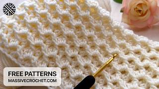 1 Row Repeatsuper Easy & New Crochet Pattern For Beginners Crochet Sch For Baby Blanket & Bag