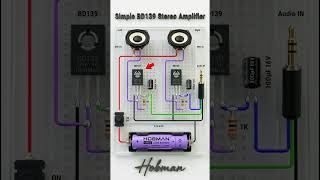 🎵 Simple BD139 Single Transistor Stereo Amplifier DIY 🔊 #Shorts#BD139 #StereoAmplifier #trendingnow