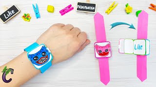 DIY - How to make a paper  BRACELET & notebook Huggy Wuggy | Origami paper Watch