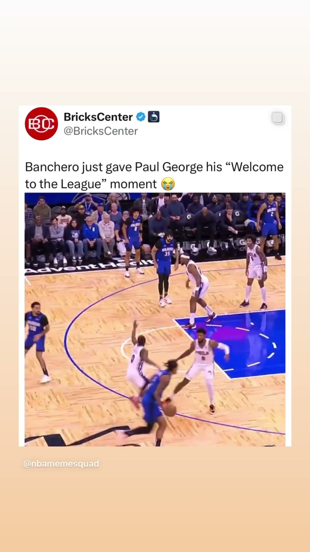 “Welcome to the league” #hoodnews #paolobanchero #paulgeorge #NBA #viralvideo #basketball #76ere #us