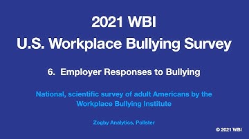 6. Employer Responses to Bullying - 2021 WBI U.S. Survey