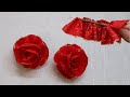 DIY Ribbon Flowers-How to Make a Ribbon Rose-Amazing Rose Making Trick-Easy Rose Making with Needle
