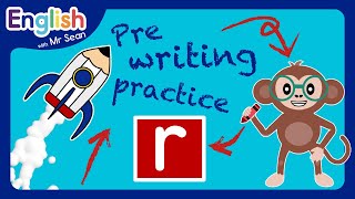 🖍️ How to write the letter 'r' |🔤 Building pre-writing skills: Letter formation 🚀 and tracing 👆🏻