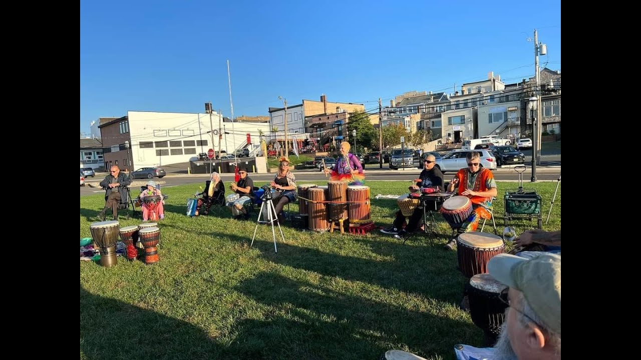 Keyport Drum Circle - Drumming with Aurora - YouTube
