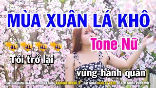 Karaoke Mùa Xuân Lá Khô - Tone Nữ Fm | Nhạc Sống Rumba Dễ Hát