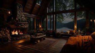 Tranquil Rainfall and Gentle Thunder for Deep Sleep by the Fire - Rain Sounds for Deep Sleep