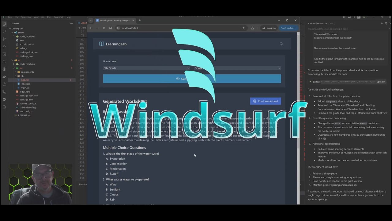 Windsurf AI - Learning Lab Reading Comprehension App For Kids
