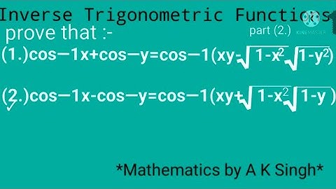 Inverse Trigonometric Functions class 12th #inverse  #formula #video