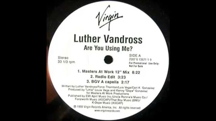 Luther Vandross - Are You Using Me (Masters At Wor...