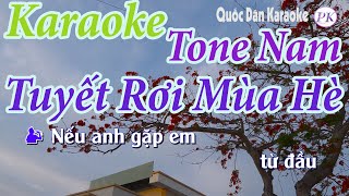 Karaoke Tuyết Rơi Mùa Hè | Bossa Nova | Tone Nam (Fm) | Quốc Dân Karaoke