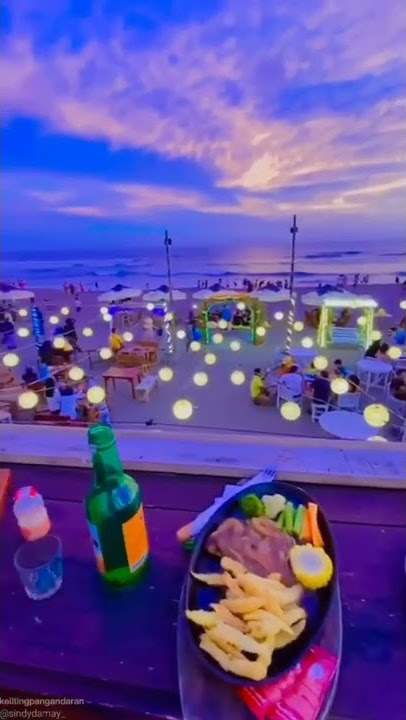 story wa pantai pangandaran :wisata turis mudik lebaran 2022