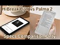 Boox Palma 2 vs Bigme HiBreak B/W (Specs Comparison Only)