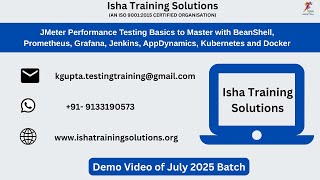 JMeter Performance Testing Basics to Master Demo on 2nd July.Contact us on +91-9133190573 to enroll