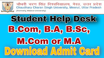 CCS University Admit Card Notification Download kare admit card