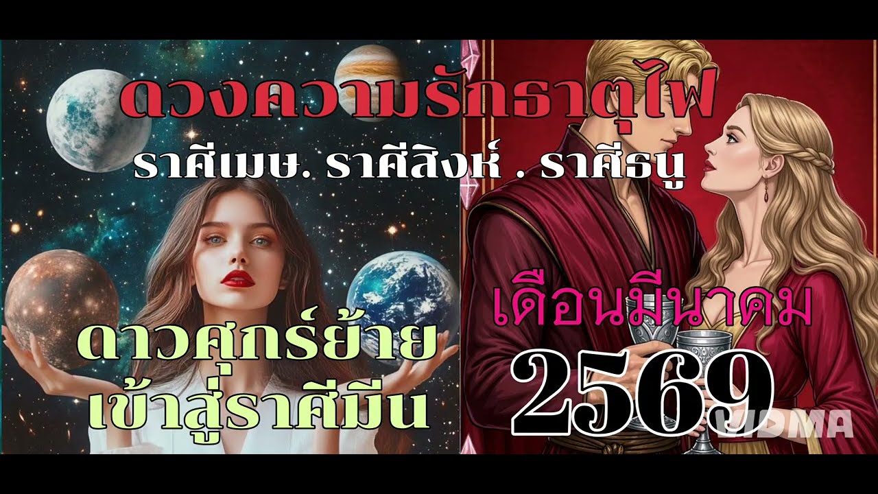 ดูดวงความรักรายเดือนของชาวธาตุไฟ ราศีเมษ ราศีสิงห์ และราศีธนู ประจำเดือนมีนาคม 2569