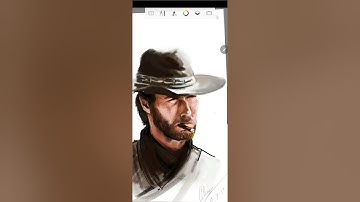 Samsung Galaxy note 10+ sketch time lapse Clint Eastwood