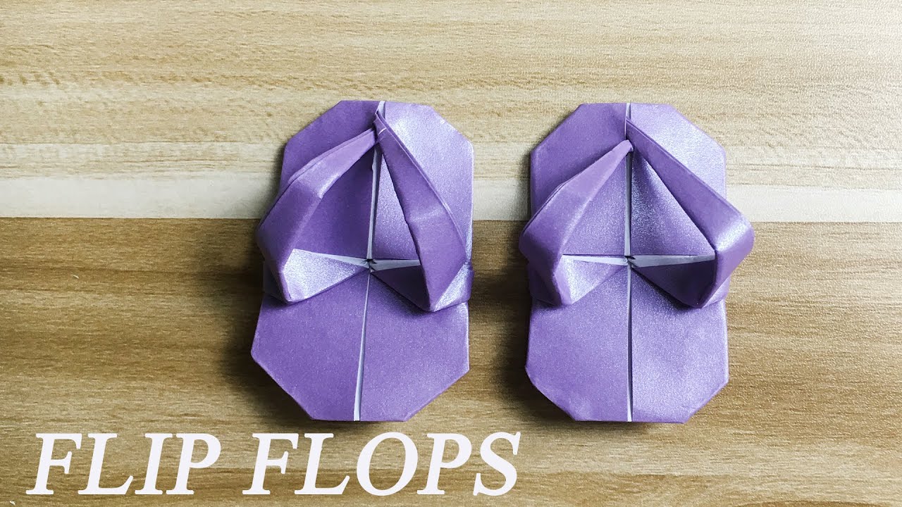 Origami: Shoes - How to Make a pair of Paper Flip Flops Easy - YouTube