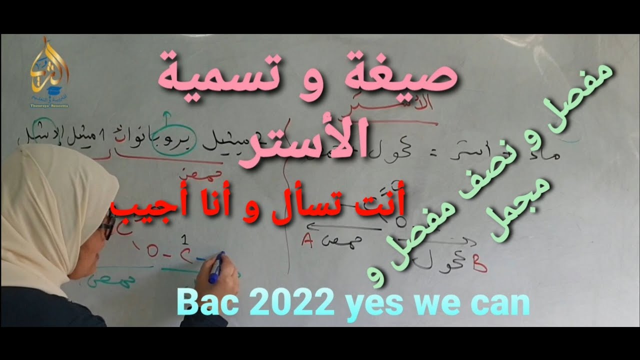 صيغة و تسمية الأستر: أنت تسأل و أنا أجيب، بشكل مبسط و دقيق شرح تفصيلي