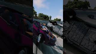 Машины vs bollards #beamngdrive #shorts #bollards