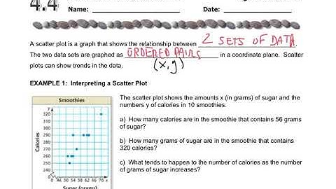 4.4 Scatter plots and Line of fit