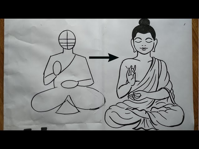 Buddha purnima drawing | Gautam buddha drawing easy step by step | Lord  buddha drawing | lord buddha - YouTube