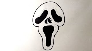 How to draw Scream Face | HALLOWEEN DRAWING