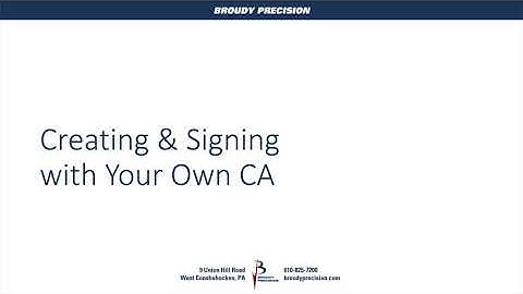 Certificates & Niagara - Creating and Signing Certificates with your own CA