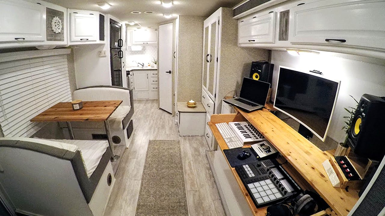 FULL RV Remodel with Built-In Music Studio - BEFORE & AFTER! 