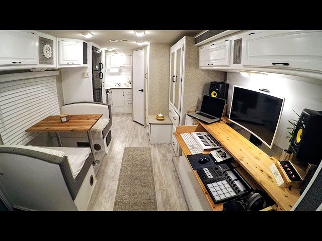 FULL RV Remodel with Built-In Music Studio - BEFORE & AFTER! class=