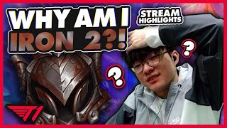 Faker Gets Placed in IRON 2? | T1 League of Legends Stream Highlights