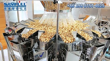 15-20g Popcorn multi head weigher high speed vertical machine,snacks sachet filling sealing#packing