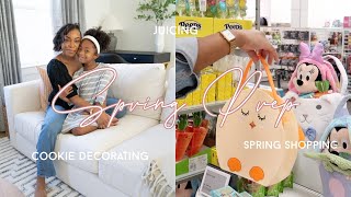 SPRING PREP VLOG | clothes shopping, juicing, meal prep, cookie decorating