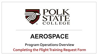 Completing the Flight Training Request Form